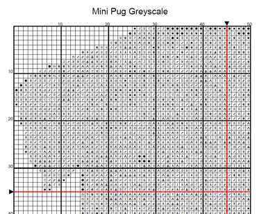 Stitching Jules Design Cross Stitch Pattern Pug Dog Breed Mini Counted Cross-Stitch Pattern (Digital Download)