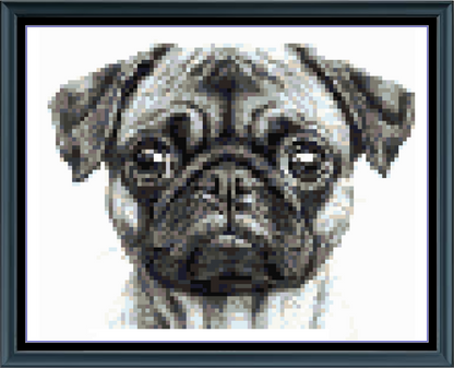 Stitching Jules Design Cross Stitch Pattern Pug Dog Breed Mini Counted Cross-Stitch Pattern (Digital Download)