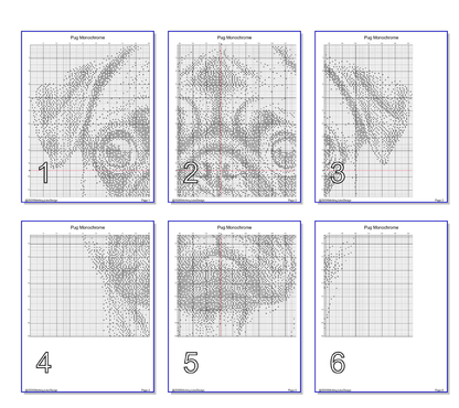 Stitching Jules Design Cross Stitch Pattern Pug Dog Breed Monochrome Counted Cross-Stitch Pattern (Digital Download)
