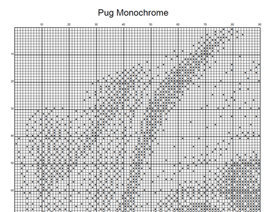 Stitching Jules Design Cross Stitch Pattern Pug Dog Breed Monochrome Counted Cross-Stitch Pattern (Digital Download)