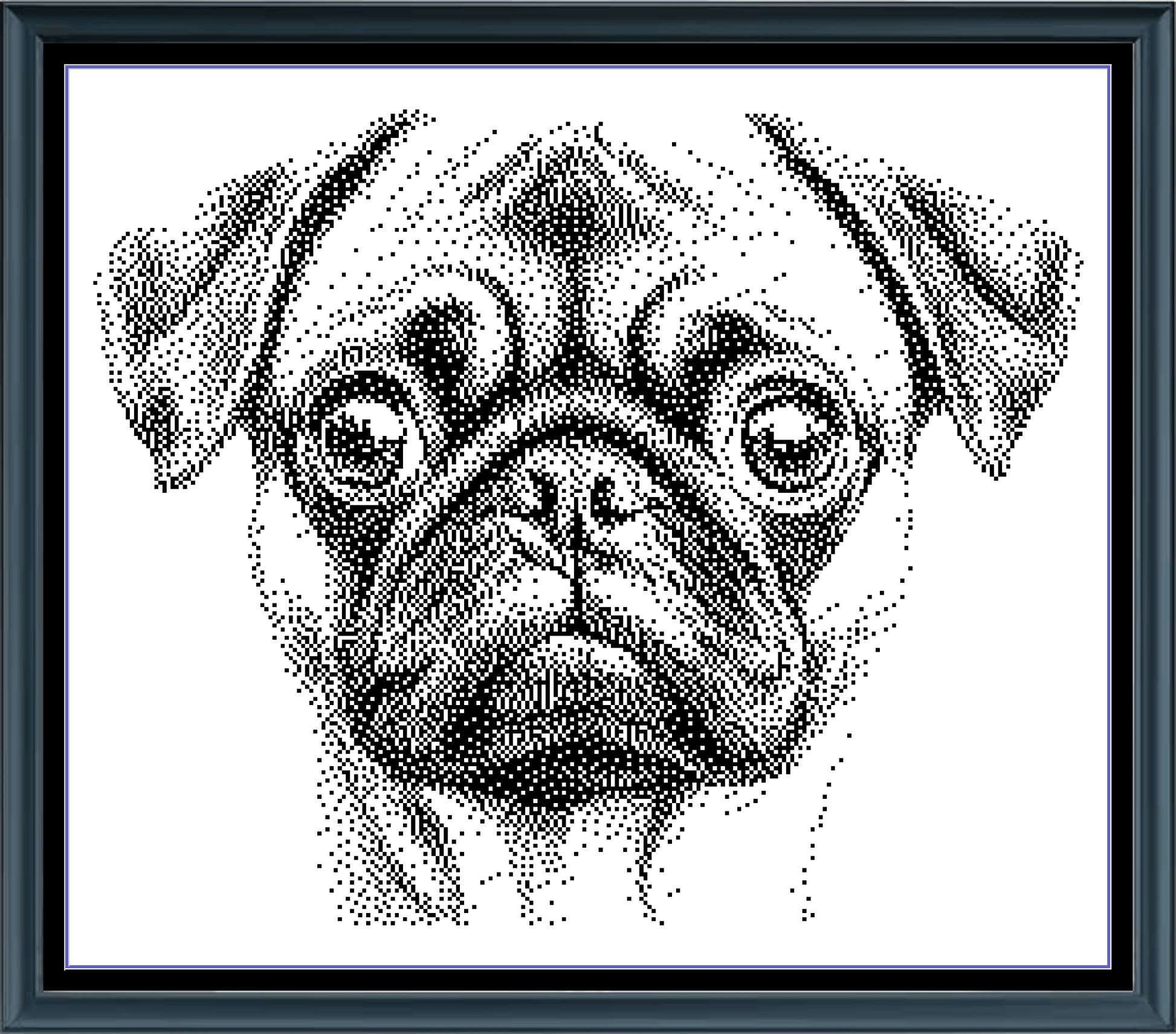 Stitching Jules Design Cross Stitch Pattern Pug Dog Breed Monochrome Counted Cross-Stitch Pattern (Digital Download)