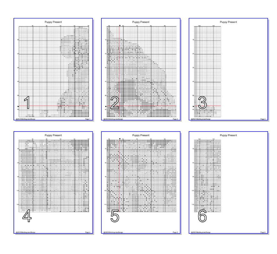 Stitching Jules Design Cross Stitch Pattern Puppy Christmas Xmas Present Dog Breed Counted Cross-Stitch Pattern