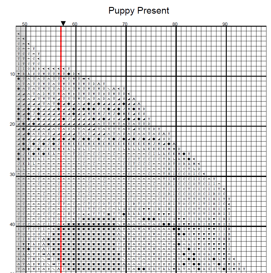 Stitching Jules Design Cross Stitch Pattern Puppy Christmas Xmas Present Dog Breed Counted Cross-Stitch Pattern