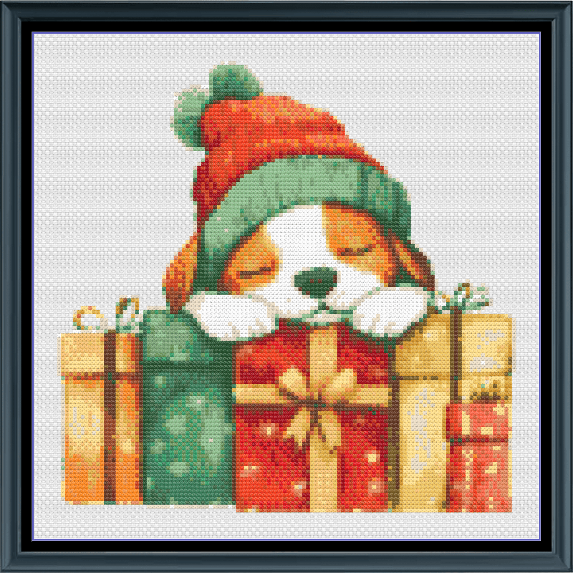 Stitching Jules Design Cross Stitch Pattern Puppy Christmas Xmas Present Dog Breed Counted Cross-Stitch Pattern