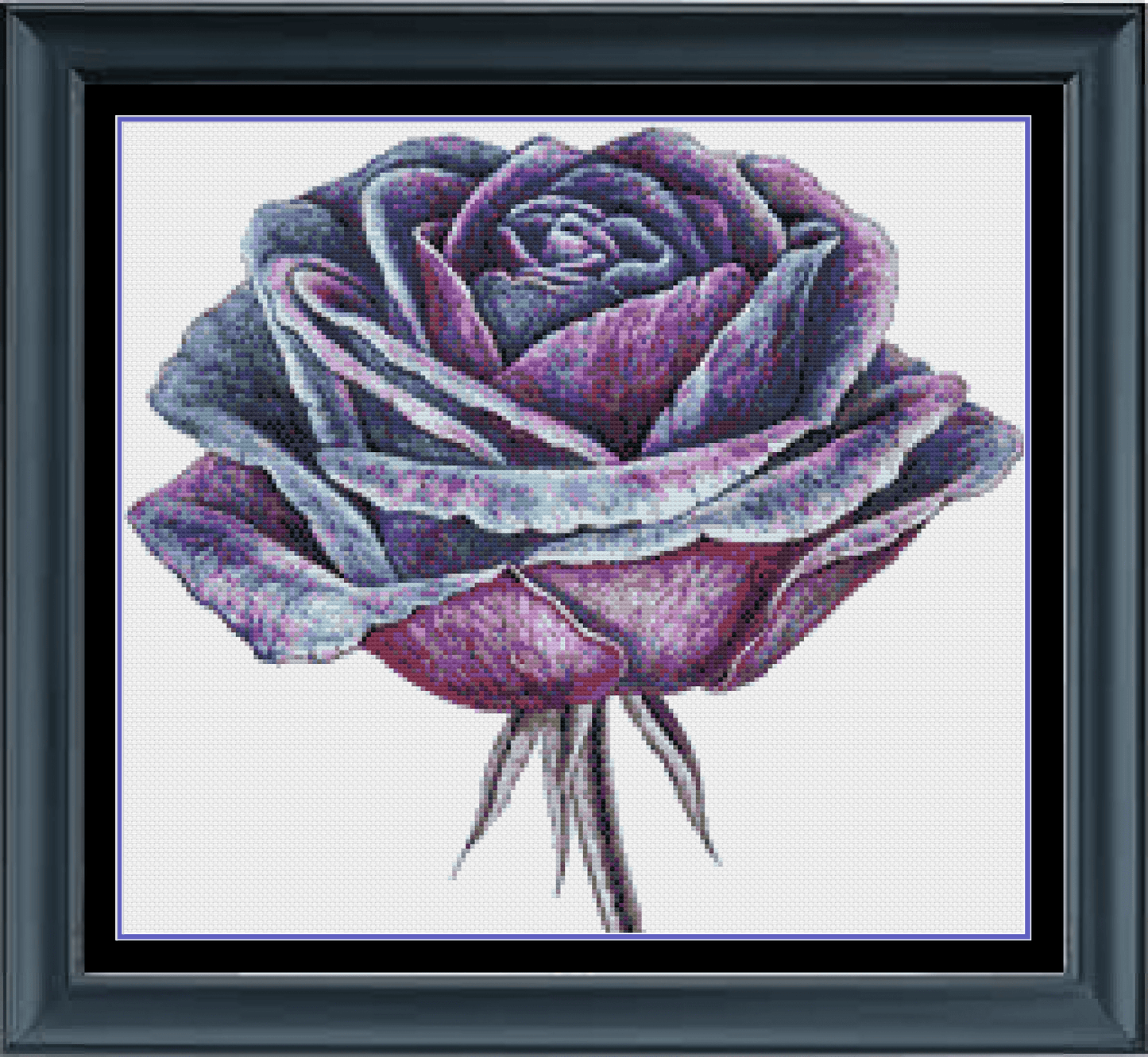 Stitching Jules Design Cross Stitch Pattern Purple Flower Rose Watercolor Cross Stitch Embroidery Needlepoint Pattern Instant PDF Download Pattern Keeper Ready