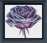 Thumbnail for Stitching Jules Design Cross Stitch Pattern Purple Flower Rose Watercolor Cross Stitch Embroidery Needlepoint Pattern Instant PDF Download Pattern Keeper Ready