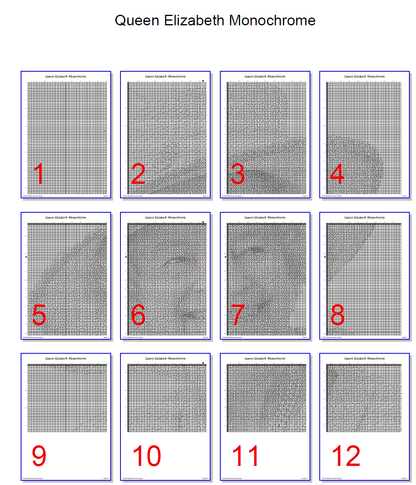 Stitching Jules Design Cross Stitch Pattern Queen Elizabeth Royalty UK London Icon Monochrome Cross Stitch Embroidery Needlepoint Pattern PDF Download