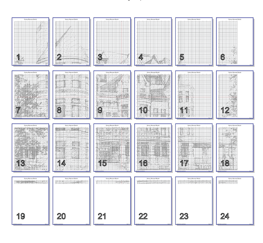 Stitching Jules Design Cross Stitch Pattern Quincy Museum House Kansas City Monochrome Large Counted Cross-Stitch Pattern (Digital Download)