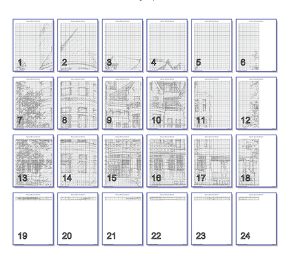 Stitching Jules Design Cross Stitch Pattern Quincy Museum House Kansas City Monochrome Large Counted Cross-Stitch Pattern (Digital Download)