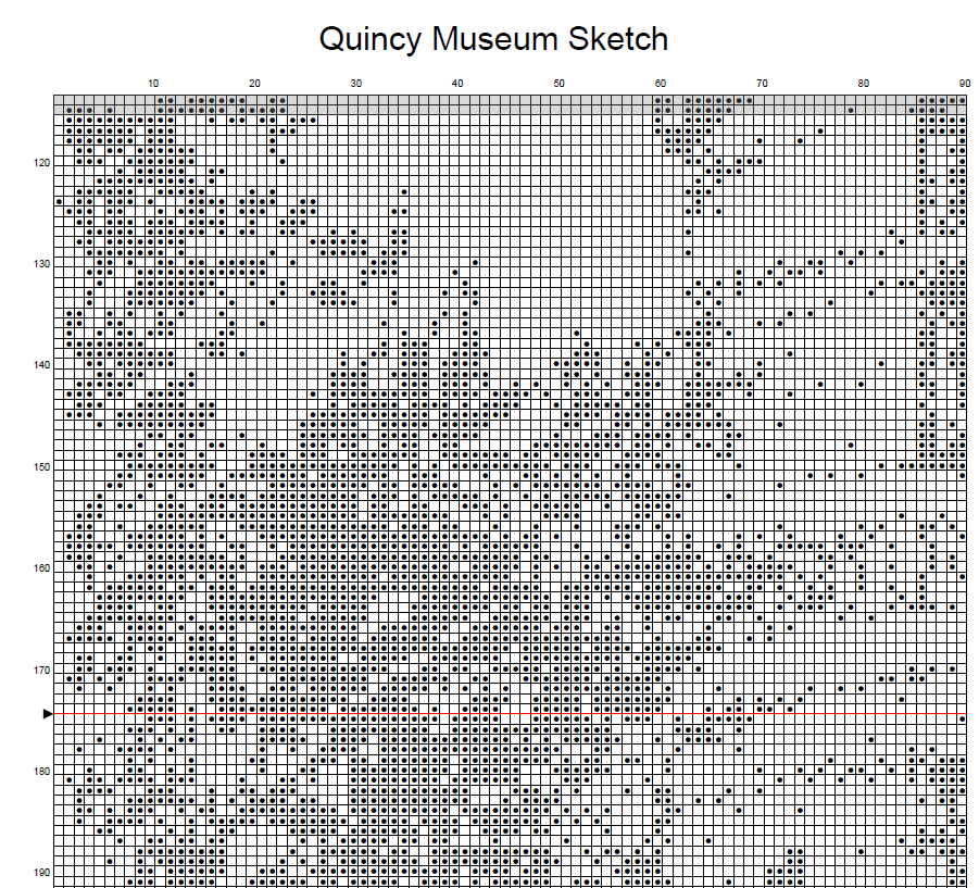 Stitching Jules Design Cross Stitch Pattern Quincy Museum House Kansas City Monochrome Large Counted Cross-Stitch Pattern (Digital Download)