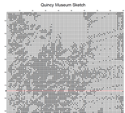 Stitching Jules Design Cross Stitch Pattern Quincy Museum House Kansas City Monochrome Large Counted Cross-Stitch Pattern (Digital Download)