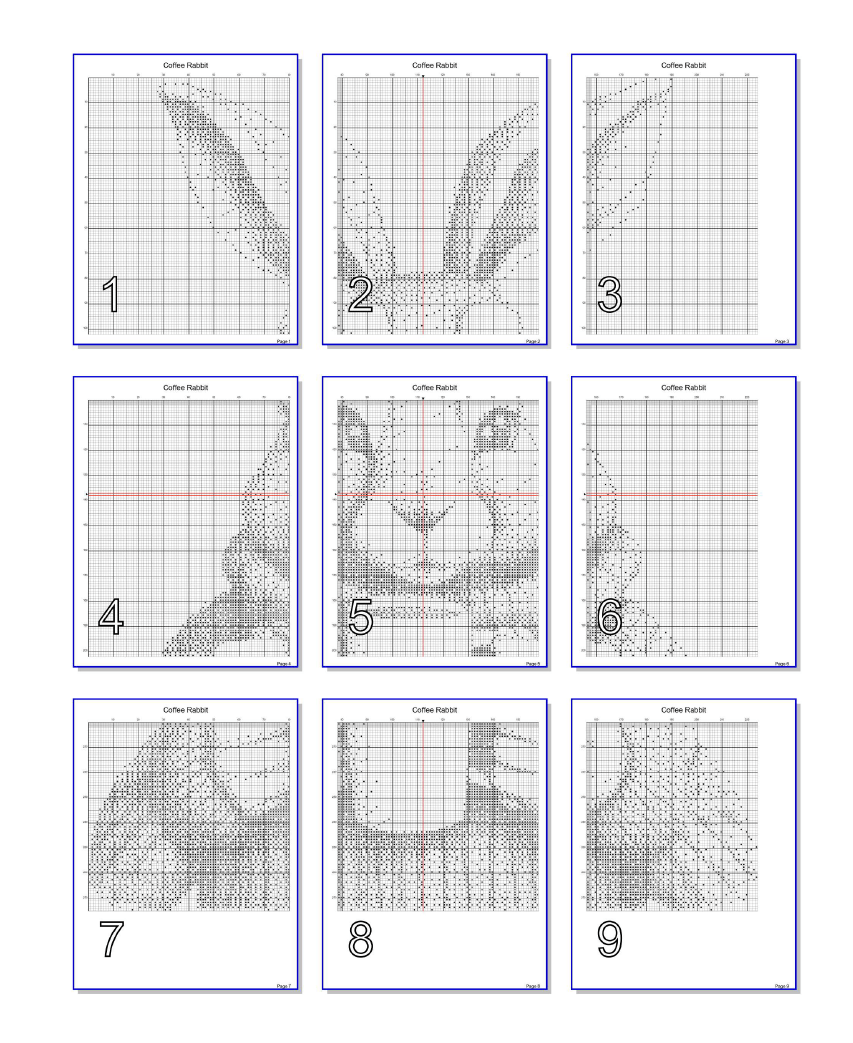 Stitching Jules Design Cross Stitch Pattern Rabbit Animal Coffee Cute Funny Monochrome Counted Cross Stitch Pattern Digital Download
