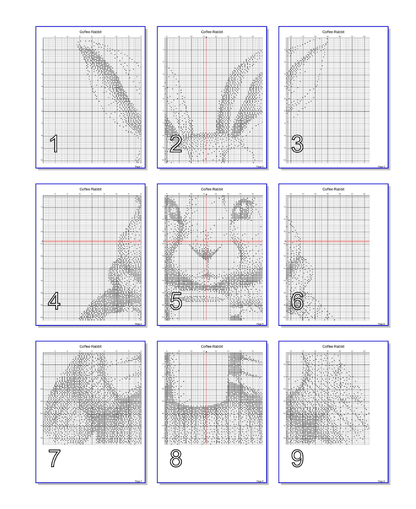 Stitching Jules Design Cross Stitch Pattern Rabbit Animal Coffee Cute Funny Monochrome Counted Cross Stitch Pattern Digital Download