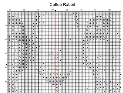 Stitching Jules Design Cross Stitch Pattern Rabbit Animal Coffee Cute Funny Monochrome Counted Cross Stitch Pattern Digital Download