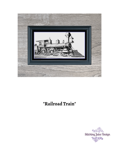 Stitching Jules Design Cross Stitch Pattern Railroad Train Cross Stitch Pattern PDF Digital Download