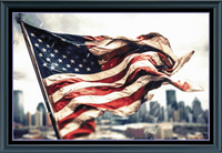 Thumbnail for Stitching Jules Design Cross Stitch Pattern Rainy American Flag Patriotic Full Coverage Counted Cross Stitch Pattern Digital Download