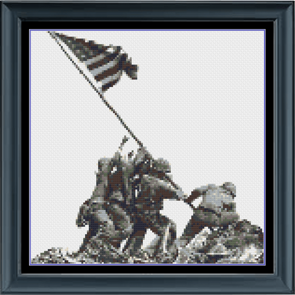 Stitching Jules Design Cross Stitch Pattern Raising The American Flag Iwo Jima Military Cross-Stitch Pattern Instant PDF Download