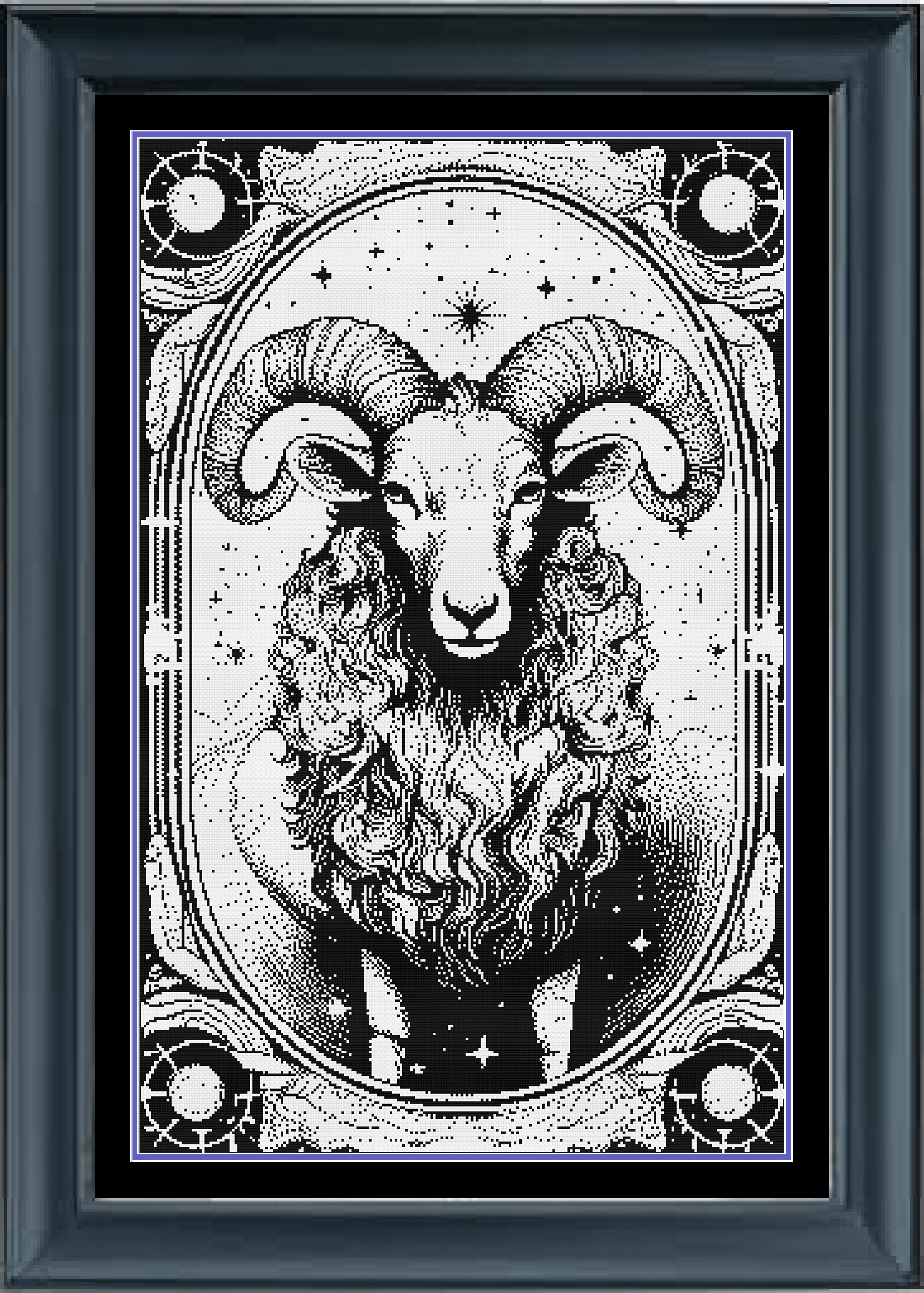 Stitching Jules Design Cross Stitch Pattern Ram Aries Tarot Card Cross Stitch Pattern Instant Download PDF