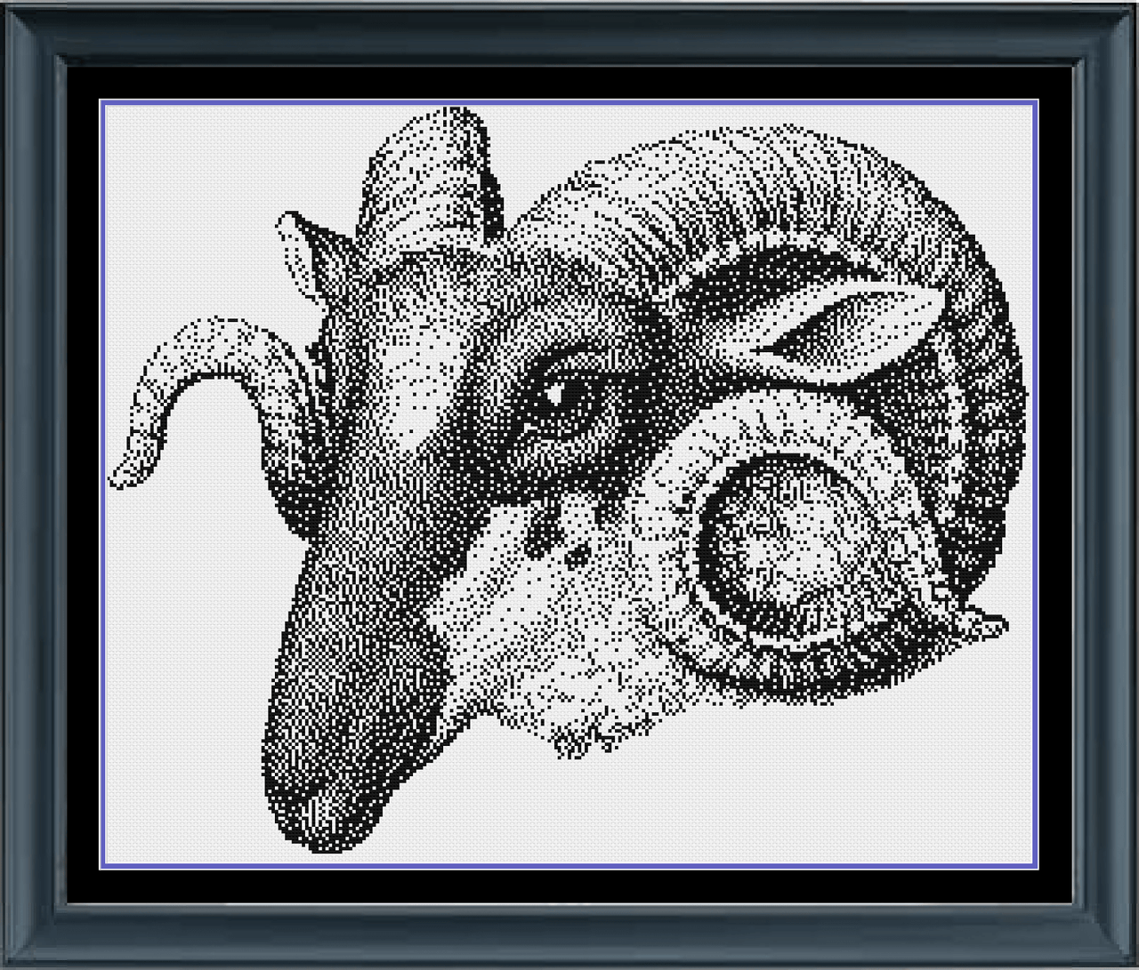 Stitching Jules Design Cross Stitch Pattern Ram Counted Cross Stitch Pattern | Wildlife Counted Cross Stitch Pattern | Monochrome | Blackwork | Instant Download PDF