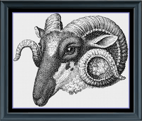 Thumbnail for Stitching Jules Design Cross Stitch Pattern Ram Counted Cross Stitch Pattern | Wildlife Counted Cross Stitch Pattern | Monochrome | Blackwork | Instant Download PDF