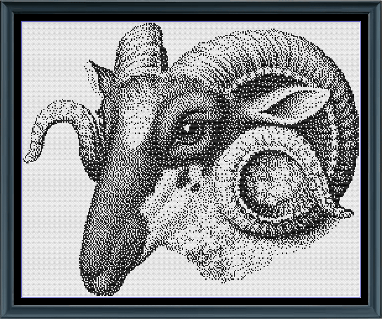 Stitching Jules Design Cross Stitch Pattern Ram Monochrome