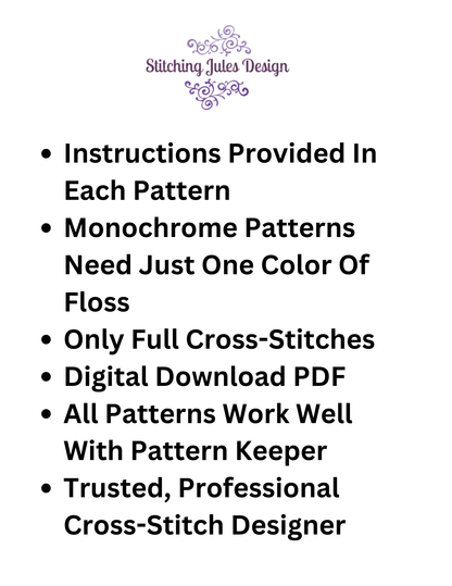 Stitching Jules Design Cross Stitch Pattern Ram Monochrome