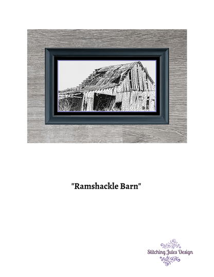 Stitching Jules Design Cross Stitch Pattern Ramshackle Barn Farm Cross Stitch Pattern Instant PDF Download