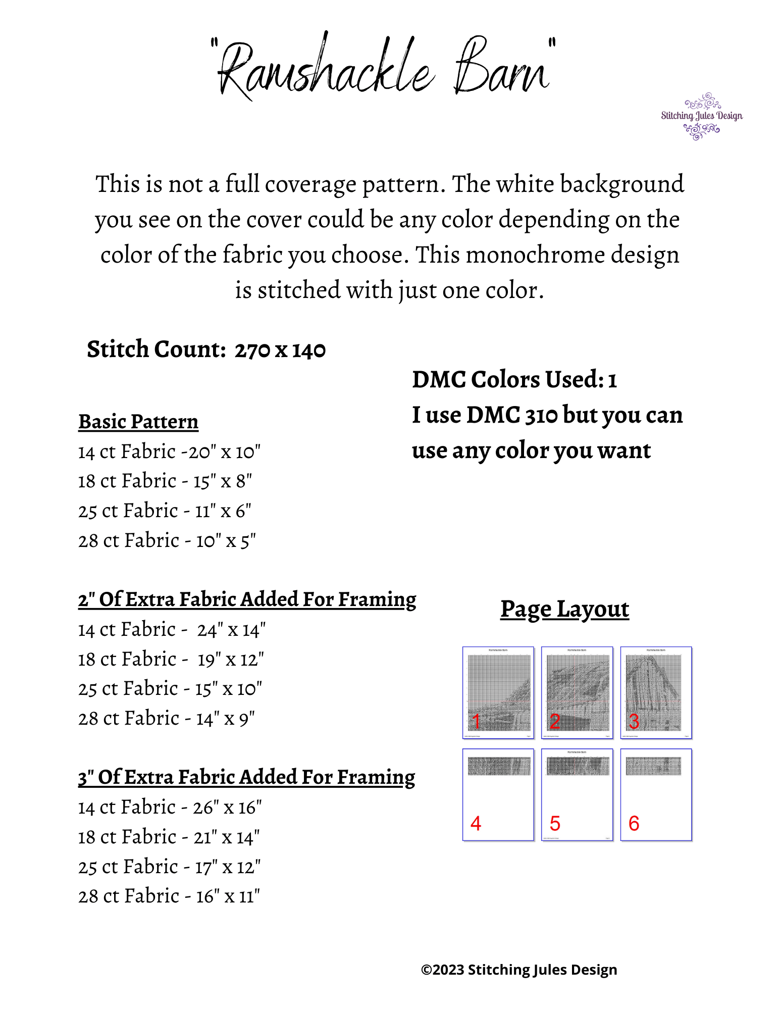 Stitching Jules Design Cross Stitch Pattern Ramshackle Barn Farm Cross Stitch Pattern Instant PDF Download