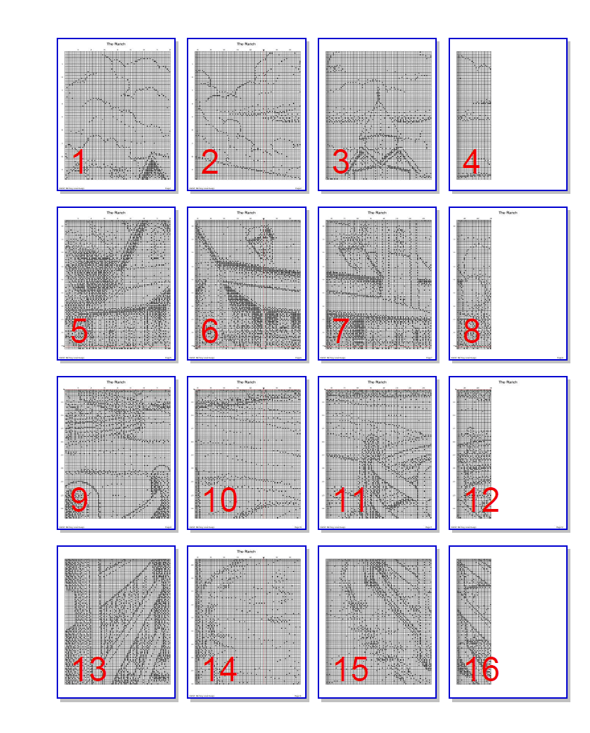 Stitching Jules Design Cross Stitch Pattern Ranch Farmhouse Cross-Stitch Pattern | Monochrome Blackwork | Instant PDF Download