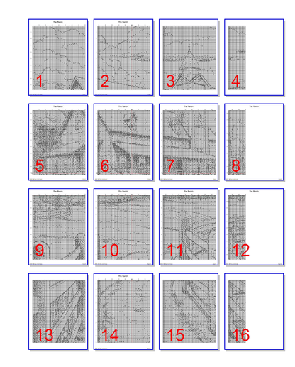 Stitching Jules Design Cross Stitch Pattern Ranch Farmhouse Cross-Stitch Pattern | Monochrome Blackwork | Instant PDF Download