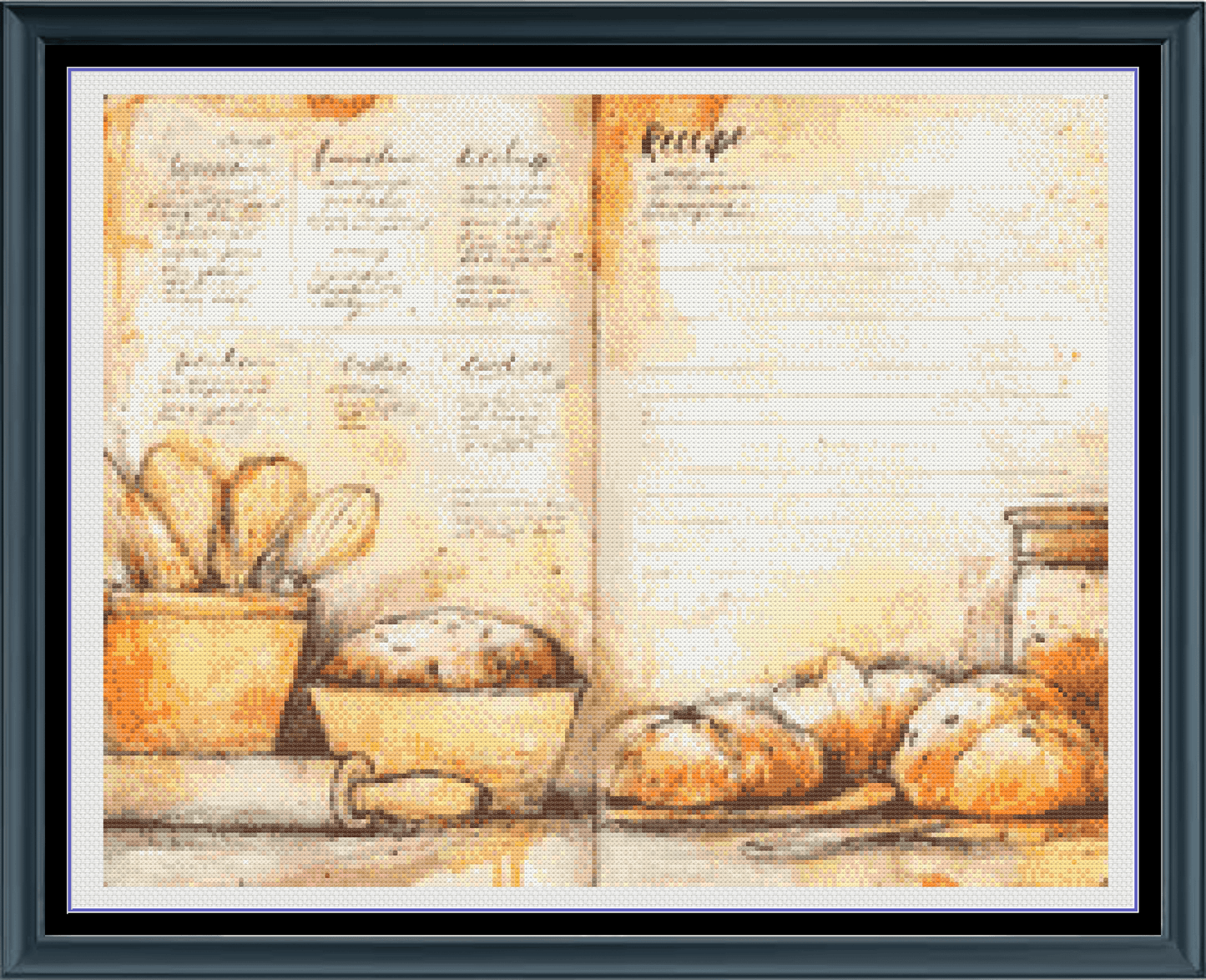 Stitching Jules Design Cross Stitch Pattern Recipes Cooking Kitchen Full Coverage Counted Cross-Stitch Pattern (Digital Download)