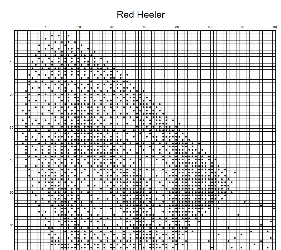 Stitching Jules Design Cross Stitch Pattern Red Heeler Herding Dog Monochrome Counted Cross-Stitch Pattern (Digital Download)