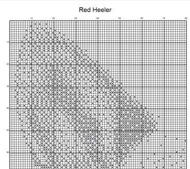 Stitching Jules Design Cross Stitch Pattern Red Heeler Herding Dog Monochrome Counted Cross-Stitch Pattern (Digital Download)
