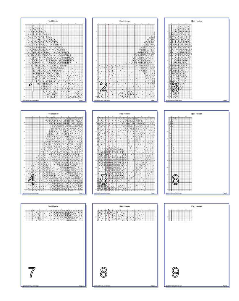 Stitching Jules Design Cross Stitch Pattern Red Heeler Herding Dog Monochrome Counted Cross-Stitch Pattern (Digital Download)