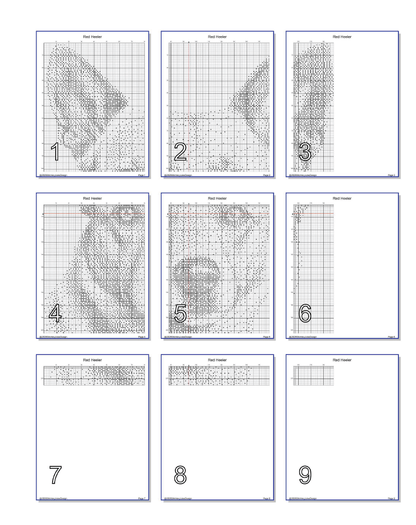 Stitching Jules Design Cross Stitch Pattern Red Heeler Herding Dog Monochrome Counted Cross-Stitch Pattern (Digital Download)