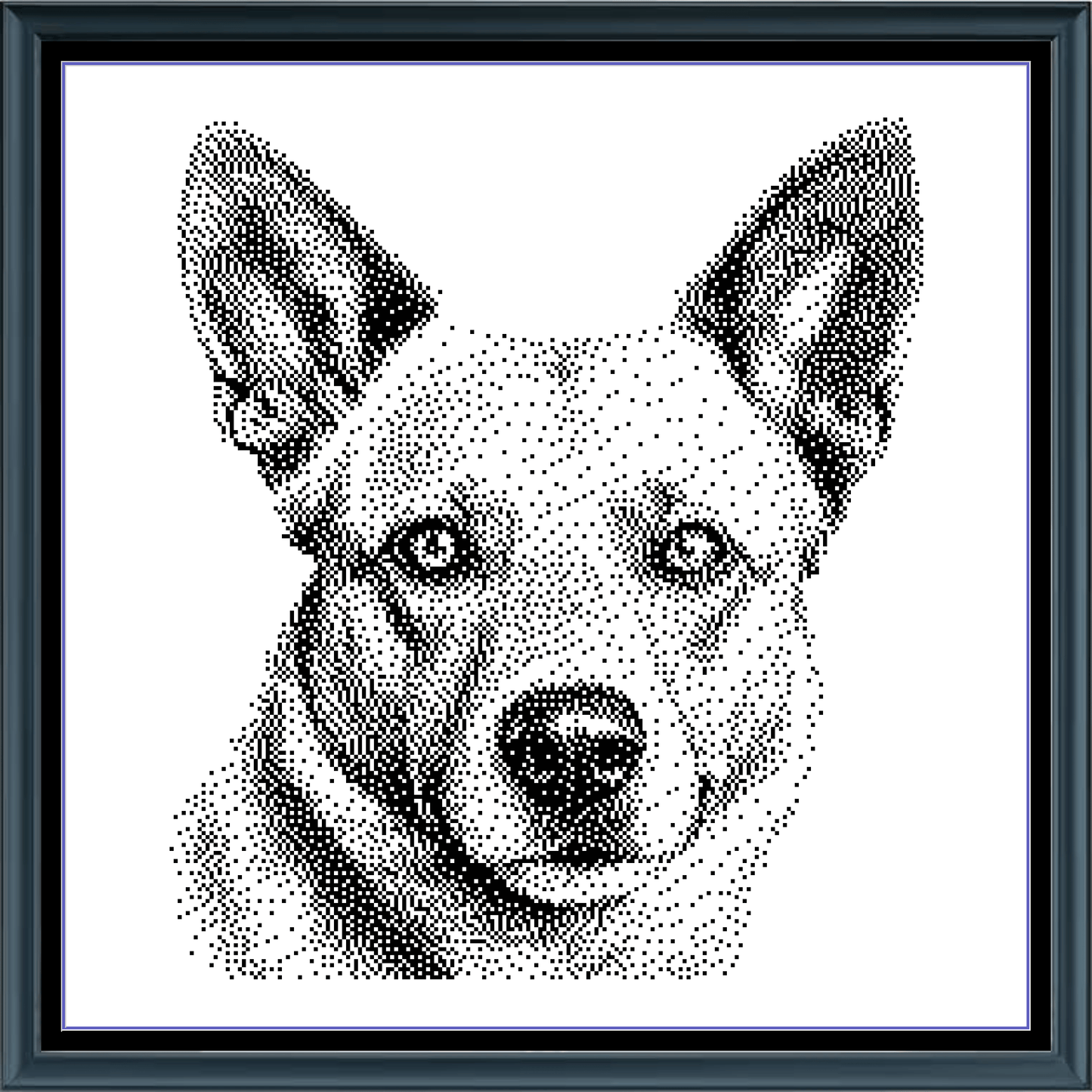 Stitching Jules Design Cross Stitch Pattern Red Heeler Herding Dog Monochrome Counted Cross-Stitch Pattern (Digital Download)