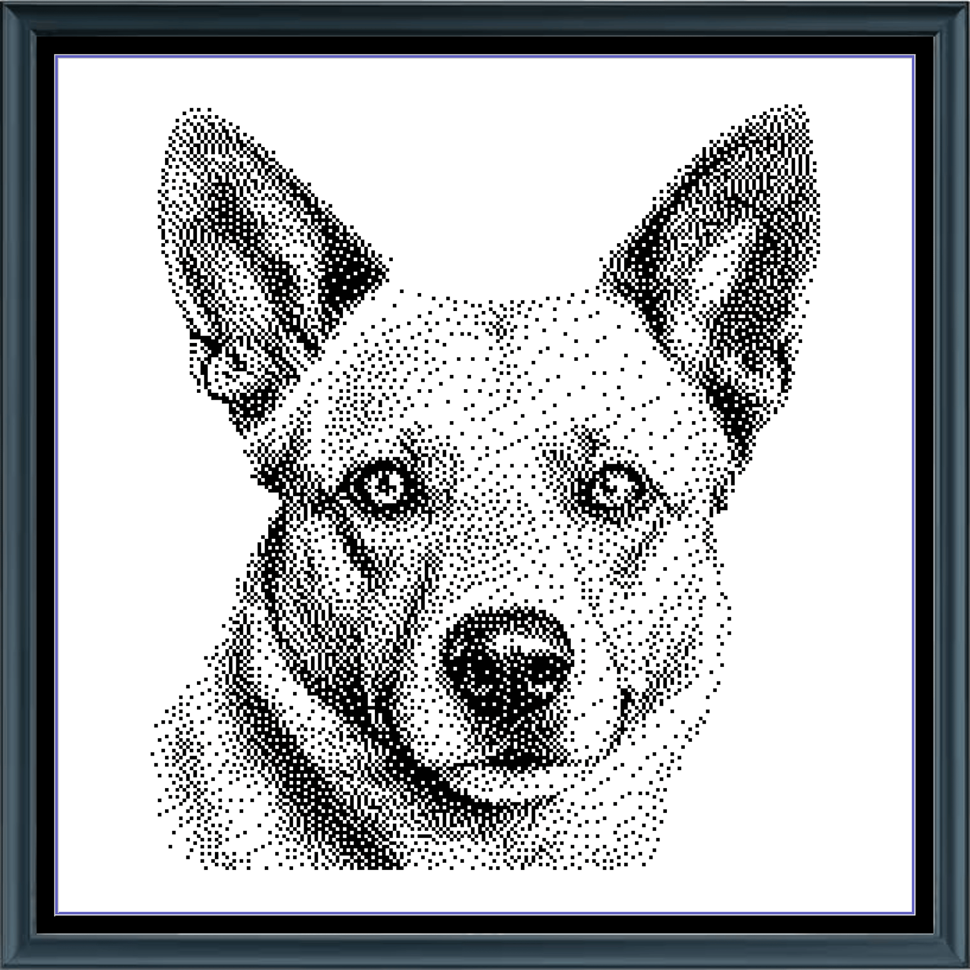 Stitching Jules Design Cross Stitch Pattern Red Heeler Herding Dog Monochrome Counted Cross-Stitch Pattern (Digital Download)