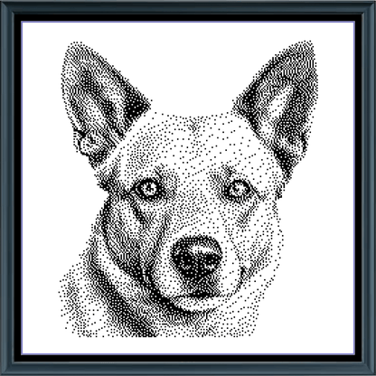 Stitching Jules Design Cross Stitch Pattern Red Heeler Herding Dog Monochrome Counted Cross-Stitch Pattern (Digital Download)