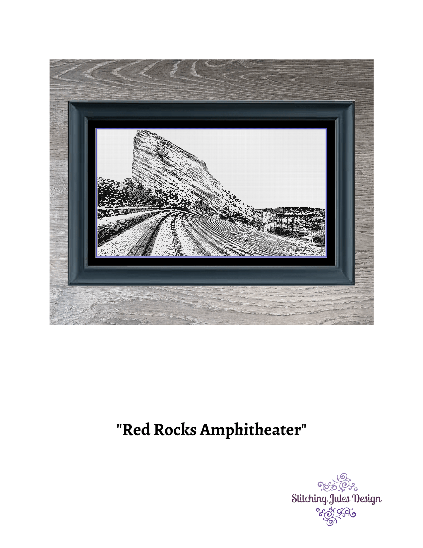 Stitching Jules Design Cross Stitch Pattern Red Rocks Cross Stitch Pattern | Colorado Cross Stitch Pattern | Blackwork | Instant PDF Download And Physical Pattern Options
