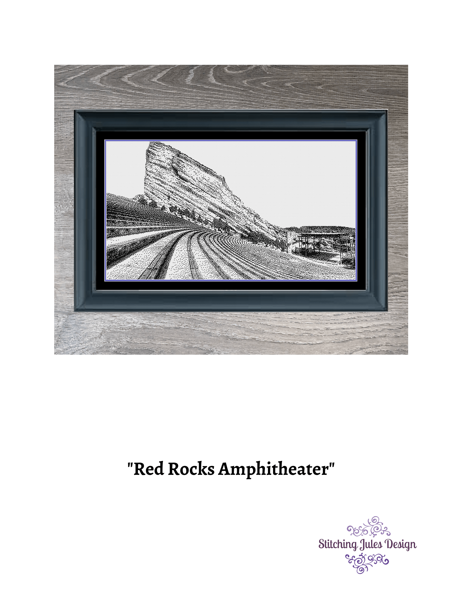 Stitching Jules Design Cross Stitch Pattern Red Rocks Cross Stitch Pattern | Colorado Cross Stitch Pattern | Blackwork | Instant PDF Download And Physical Pattern Options