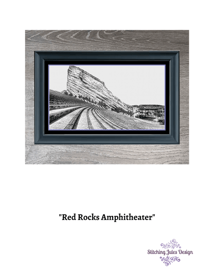 Stitching Jules Design Cross Stitch Pattern Red Rocks Cross Stitch Pattern | Colorado Cross Stitch Pattern | Blackwork | Instant PDF Download And Physical Pattern Options