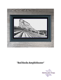 Thumbnail for Stitching Jules Design Cross Stitch Pattern Red Rocks Cross Stitch Pattern | Colorado Cross Stitch Pattern | Blackwork | Instant PDF Download And Physical Pattern Options