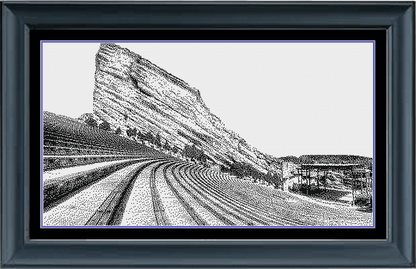 Stitching Jules Design Cross Stitch Pattern Digital PDF Download - $10 Red Rocks Cross Stitch Pattern | Colorado Cross Stitch Pattern | Blackwork | Instant PDF Download And Physical Pattern Options