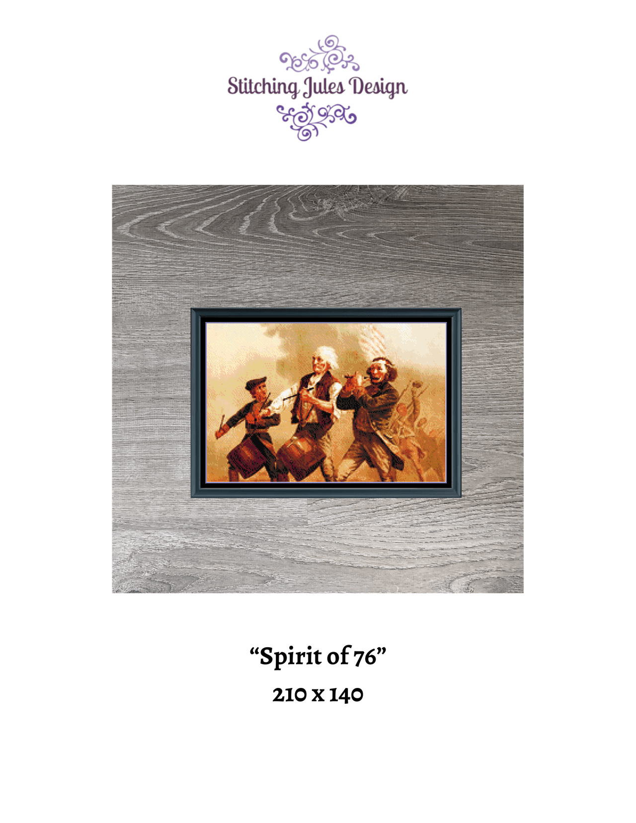 Stitching Jules Design Cross Stitch Pattern Revolutionary War USA Patriotic Military Americana Full Coverage Counted Cross Stitch Pattern Digital Download