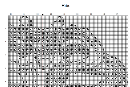 Stitching Jules Design Cross Stitch Pattern Ribs Cross Stitch Pattern | Human Anatomy Cross Stitch Pattern | Monochrome | Instant PDF Download