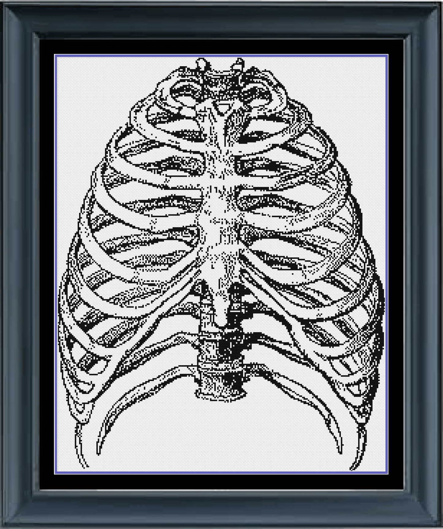 Stitching Jules Design Cross Stitch Pattern Ribs Cross Stitch Pattern | Human Anatomy Cross Stitch Pattern | Monochrome | Instant PDF Download