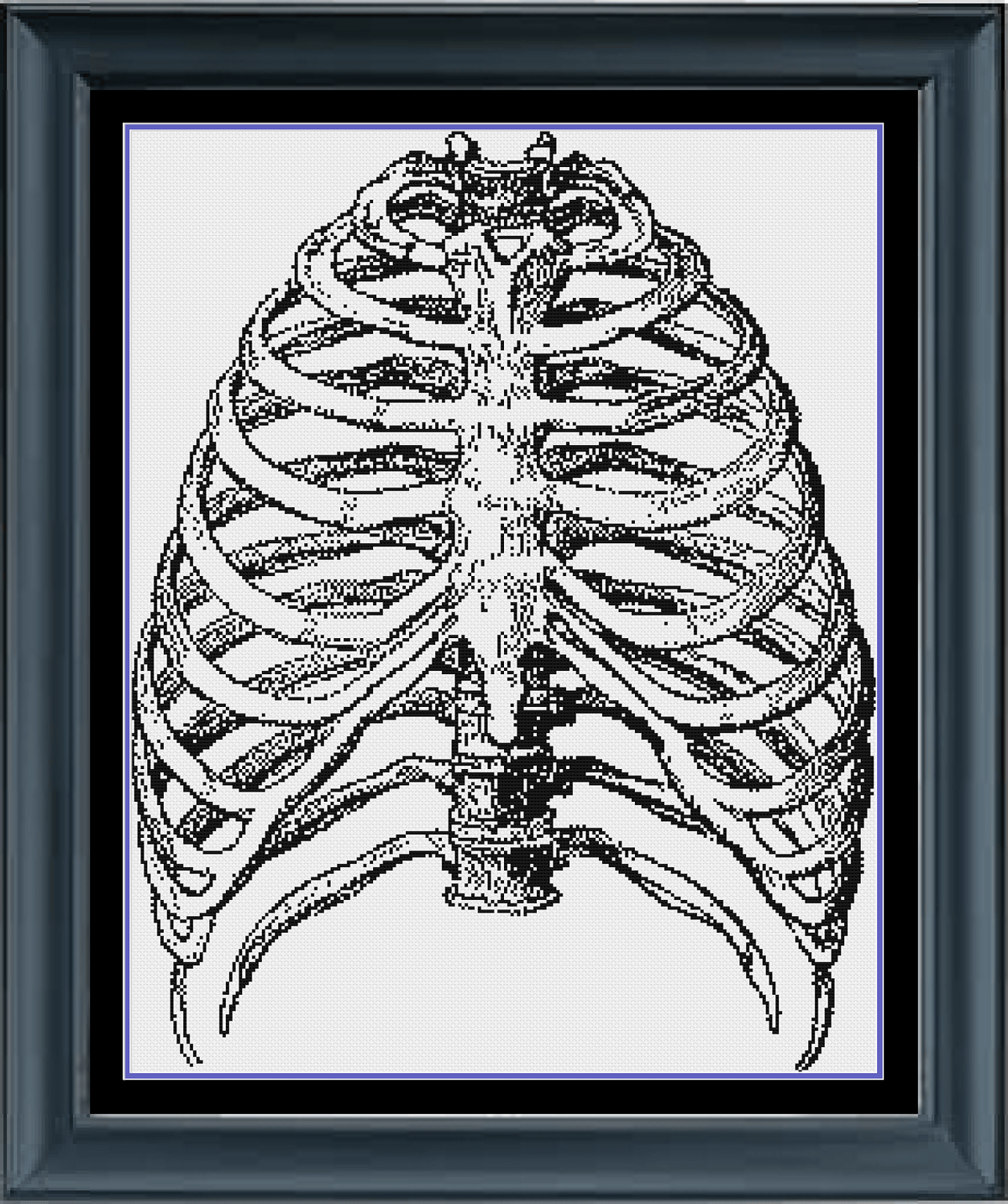 Stitching Jules Design Cross Stitch Pattern Ribs Cross Stitch Pattern | Human Anatomy Cross Stitch Pattern | Monochrome | Instant PDF Download