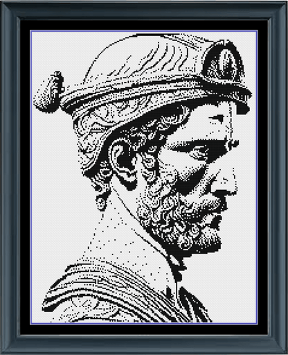 Stitching Jules Design Cross Stitch Pattern Roman Soldier Counted Cross Stitch Pattern | Roman Statue | Monochrome Blackwork | Instant Download PDF