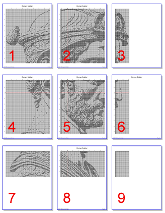 Stitching Jules Design Cross Stitch Pattern Roman Soldier Counted Cross Stitch Pattern | Roman Statue | Monochrome Blackwork | Instant Download PDF