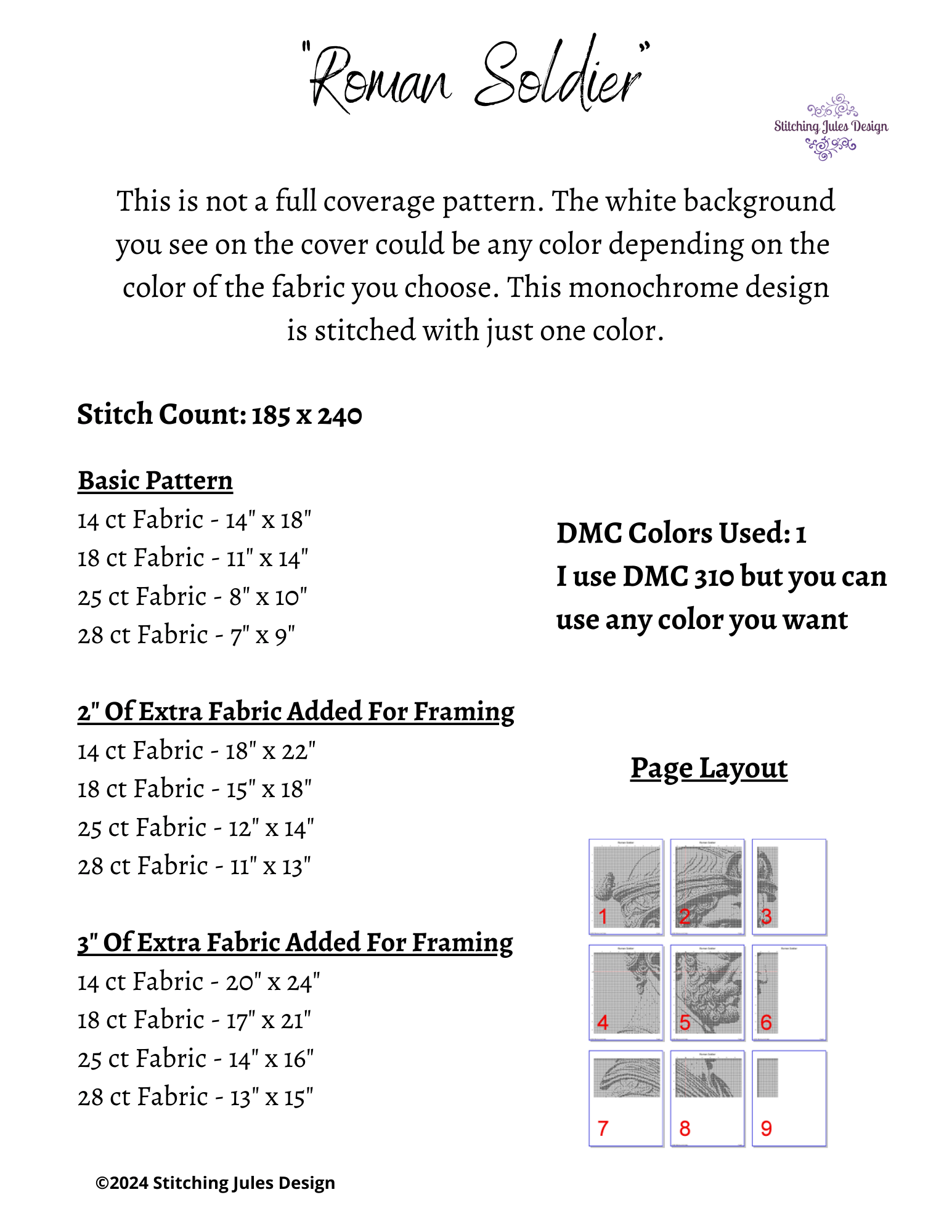 Stitching Jules Design Cross Stitch Pattern Roman Soldier Counted Cross Stitch Pattern | Roman Statue | Monochrome Blackwork | Instant Download PDF